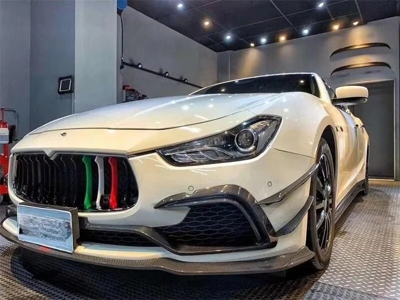 For  Ghibli Carbon Fiber Front Lip Ghibli Upgrade Front Bumper Body Kit Front Lip